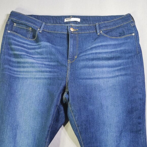 Signature by Levi Strauss Jeans mid-rise straight women's size 22S ink blue - Picture 2 of 14